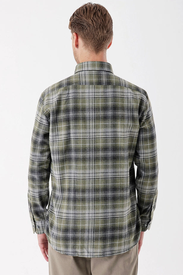 IMZA Men's Checked Gabardine Comfort Fit Casual Shirt – 1004235112