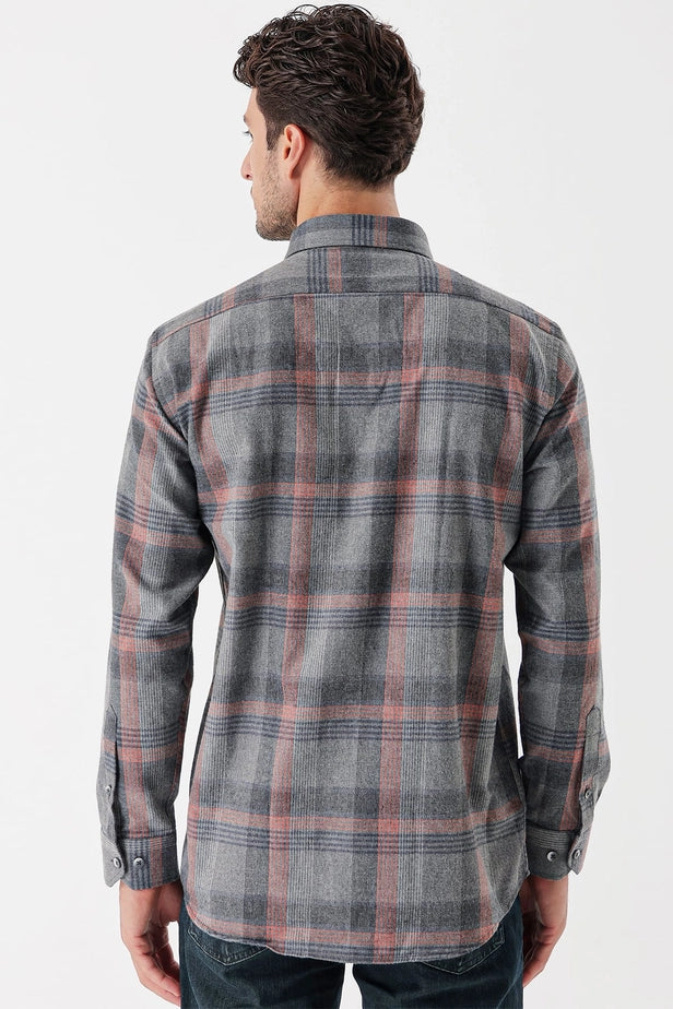 IMZA Men's Checked Gabardine Comfort Fit Casual Shirt – 1004235110