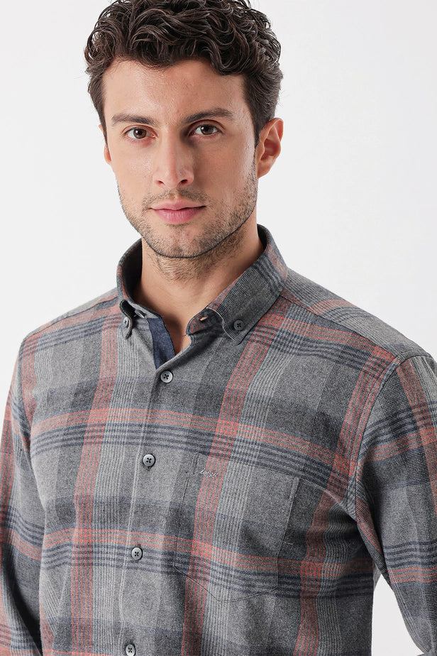 IMZA Men's Checked Gabardine Comfort Fit Casual Shirt – 1004235110