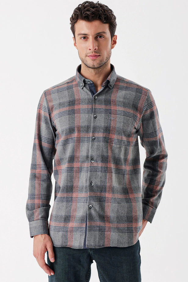 IMZA Men's Checked Gabardine Comfort Fit Casual Shirt – 1004235110