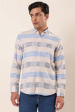Light Beige Long Sleeve Checked Pocketless Cotton Classic Slim Fit Shirt 1004230171