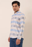 Light Beige Long Sleeve Checked Pocketless Cotton Classic Slim Fit Shirt 1004230171