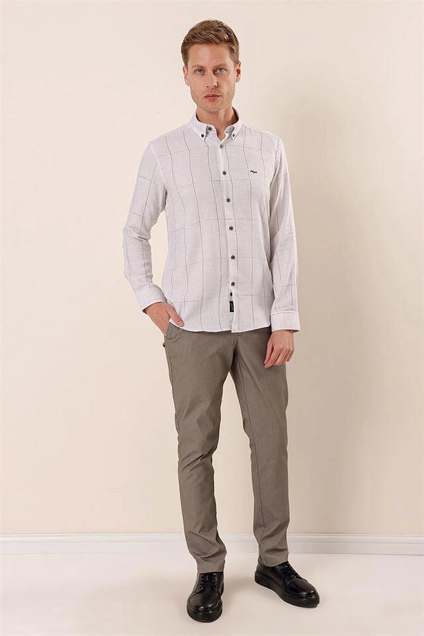 IMZA Men's Checked 100% Cotton Slim Fit Classic Shirt – 1004230175