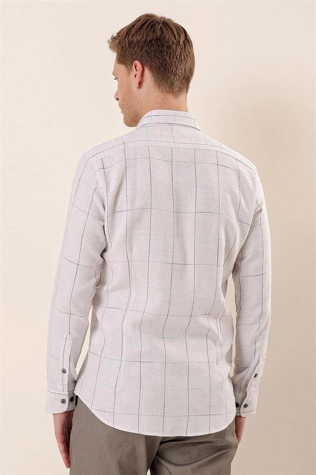 IMZA Men's Checked 100% Cotton Slim Fit Classic Shirt – 1004230175