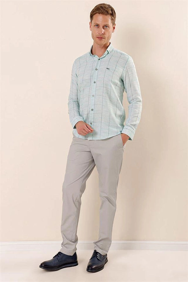 IMZA Men's Checked 100% Cotton Slim Fit Classic Shirt – 1004230175