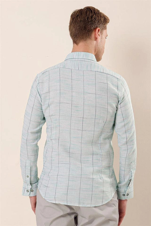 IMZA Men's Checked 100% Cotton Slim Fit Classic Shirt – 1004230175