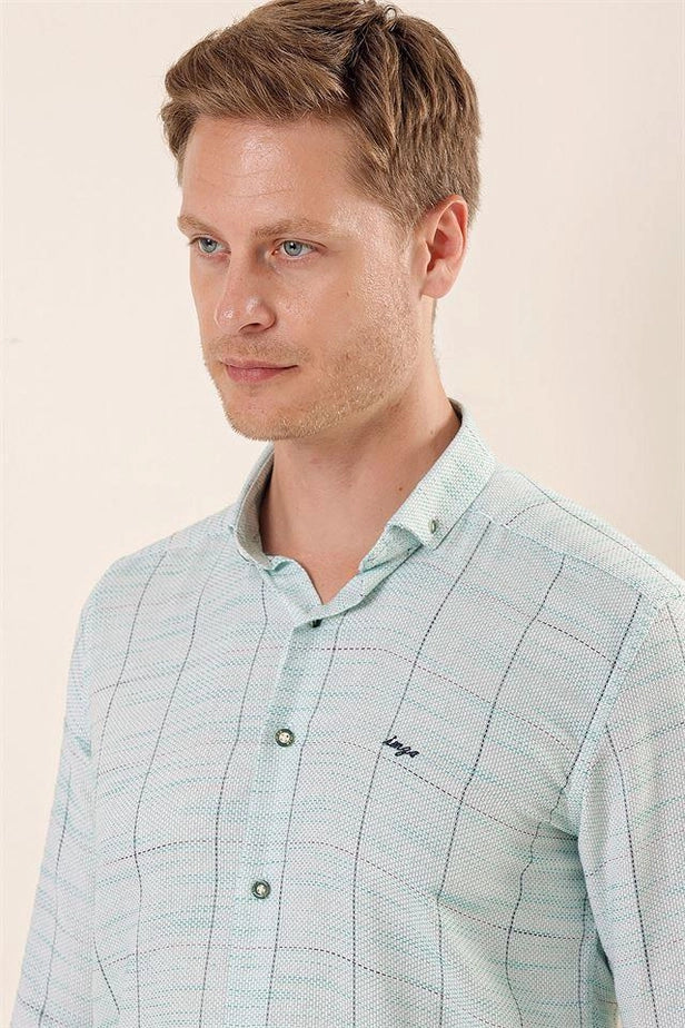 IMZA Men's Checked 100% Cotton Slim Fit Classic Shirt – 1004230175