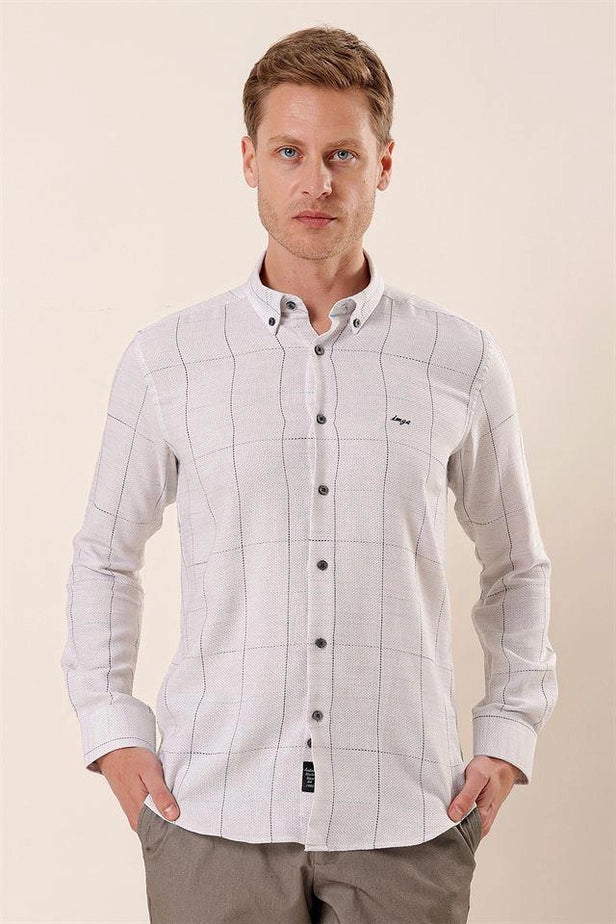 IMZA Men's Checked 100% Cotton Slim Fit Classic Shirt – 1004230175