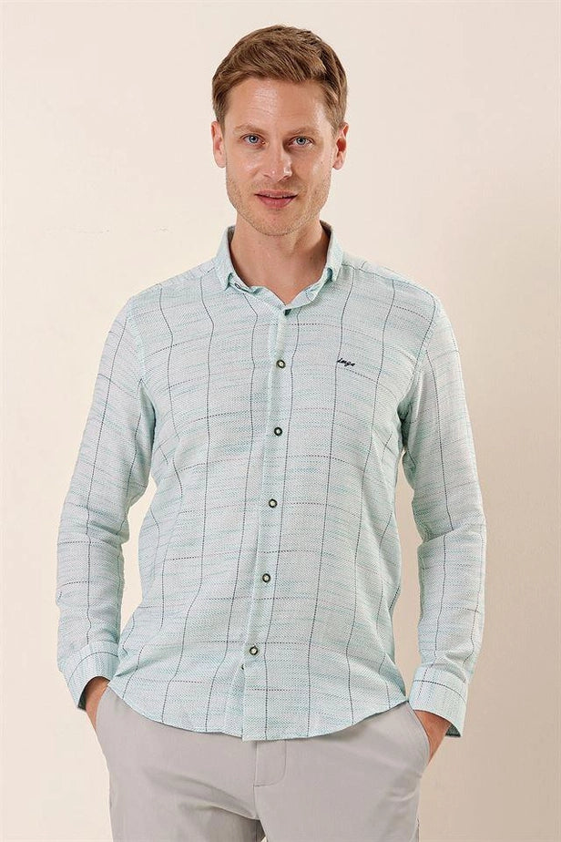 IMZA Men's Checked 100% Cotton Slim Fit Classic Shirt – 1004230175