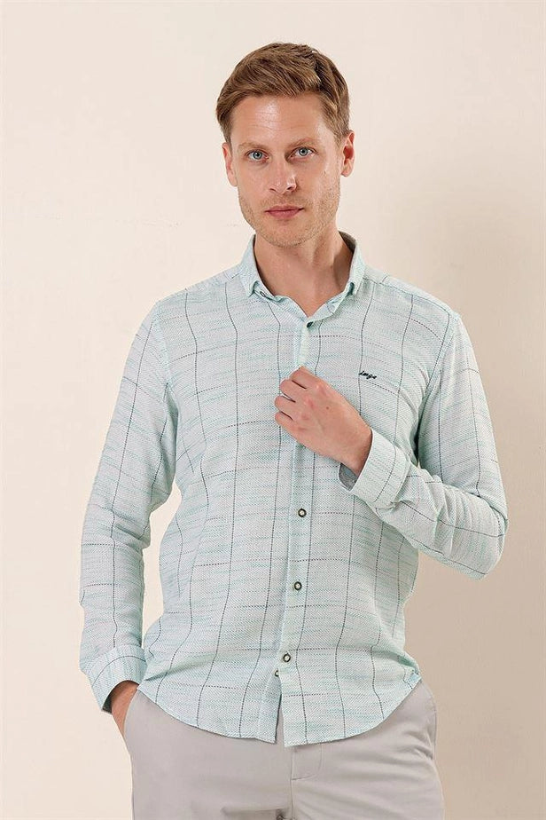 IMZA Men's Checked 100% Cotton Slim Fit Classic Shirt – 1004230175