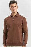 Black Long Sleeve Knitted Polo Collar Slim Fit Knitwear 1012245150