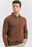Black Long Sleeve Knitted Polo Collar Slim Fit Knitwear 1012245150