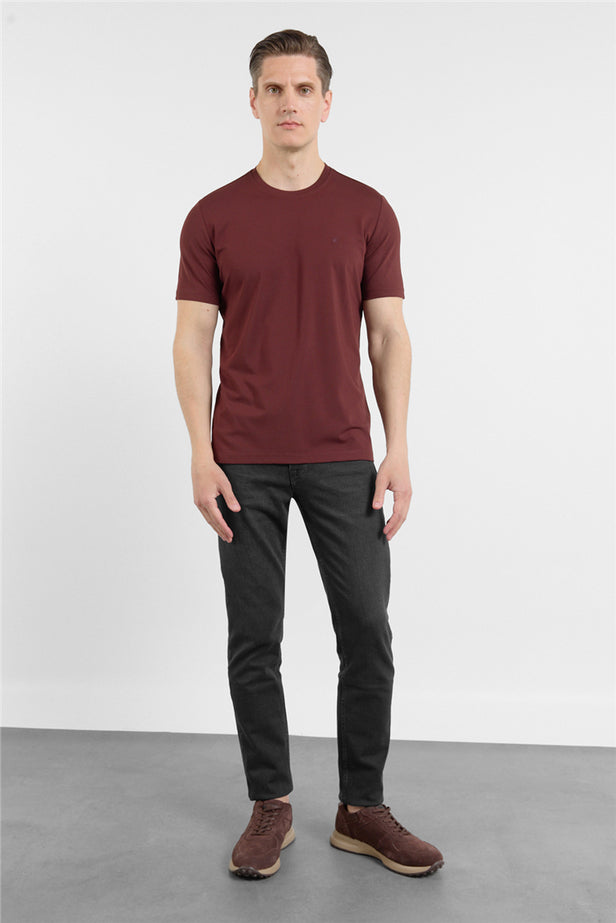 Short Sleeve Crew Neck Pocketless Standard Fit Knit T-Shirt 1011260151