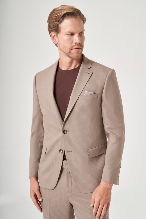 IMZA Men's Striped Slim Fit Classic Suit – 1001260901