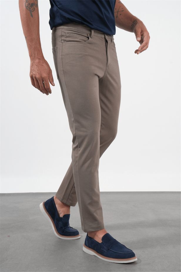 IMZA Men's Knitted Slim Fit Casual 5-Pocket Pants – 1003260906