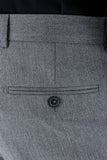 Gray Stretch Side Pocket Plain Weave Comfort Fit Classic Trousers 1003235152