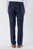 Light Navy Side Pocket Plain Weave Comfort Fit Classic Trousers 1003235151