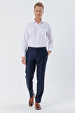 Light Navy Side Pocket Plain Weave Comfort Fit Classic Trousers 1003235151