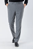 Gray Stretch Side Pocket Plain Weave Comfort Fit Classic Trousers 1003235152