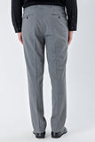 Gray Stretch Side Pocket Plain Weave Comfort Fit Classic Trousers 1003235152