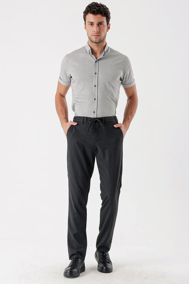 Stretch Side Pocket Casual Slim Fit Jogger Trousers 1003235121