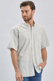 Short Sleeve Self Patterned Pocket Comfort Fit Cotton Shirt 1004240218
