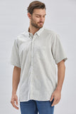 Short Sleeve Self Patterned Pocket Comfort Fit Cotton Shirt 1004240218