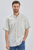 Short Sleeve Self Patterned Pocket Comfort Fit Cotton Shirt 1004240218